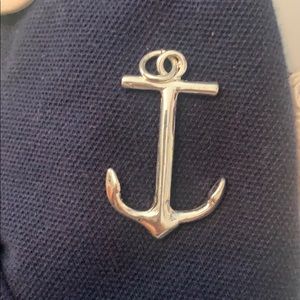 Silver anchor pendant for necklace